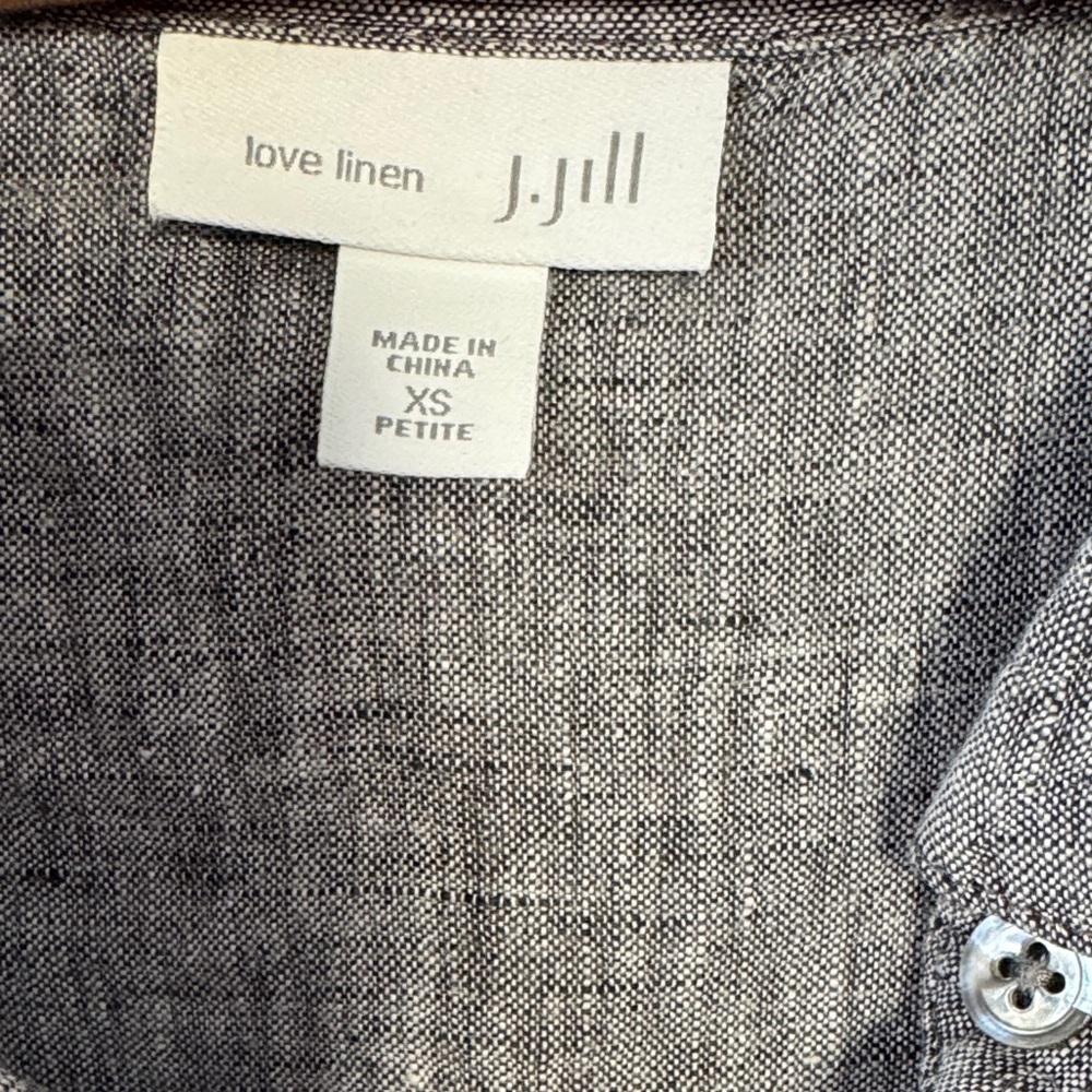J. Jill Love Linen Slate Gray Linen Button-Down Shirt - Picture 2 of 5